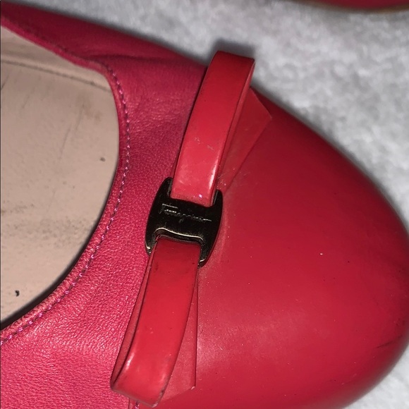 Gently Loved Salvatore Ferragamo Women's Red Ballet Flats - Picture 3 of 11